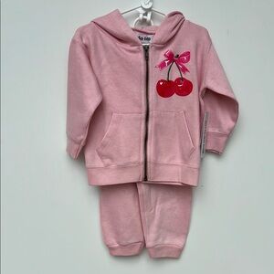 NWT Pink Kids Matching Set with Cherry Design
